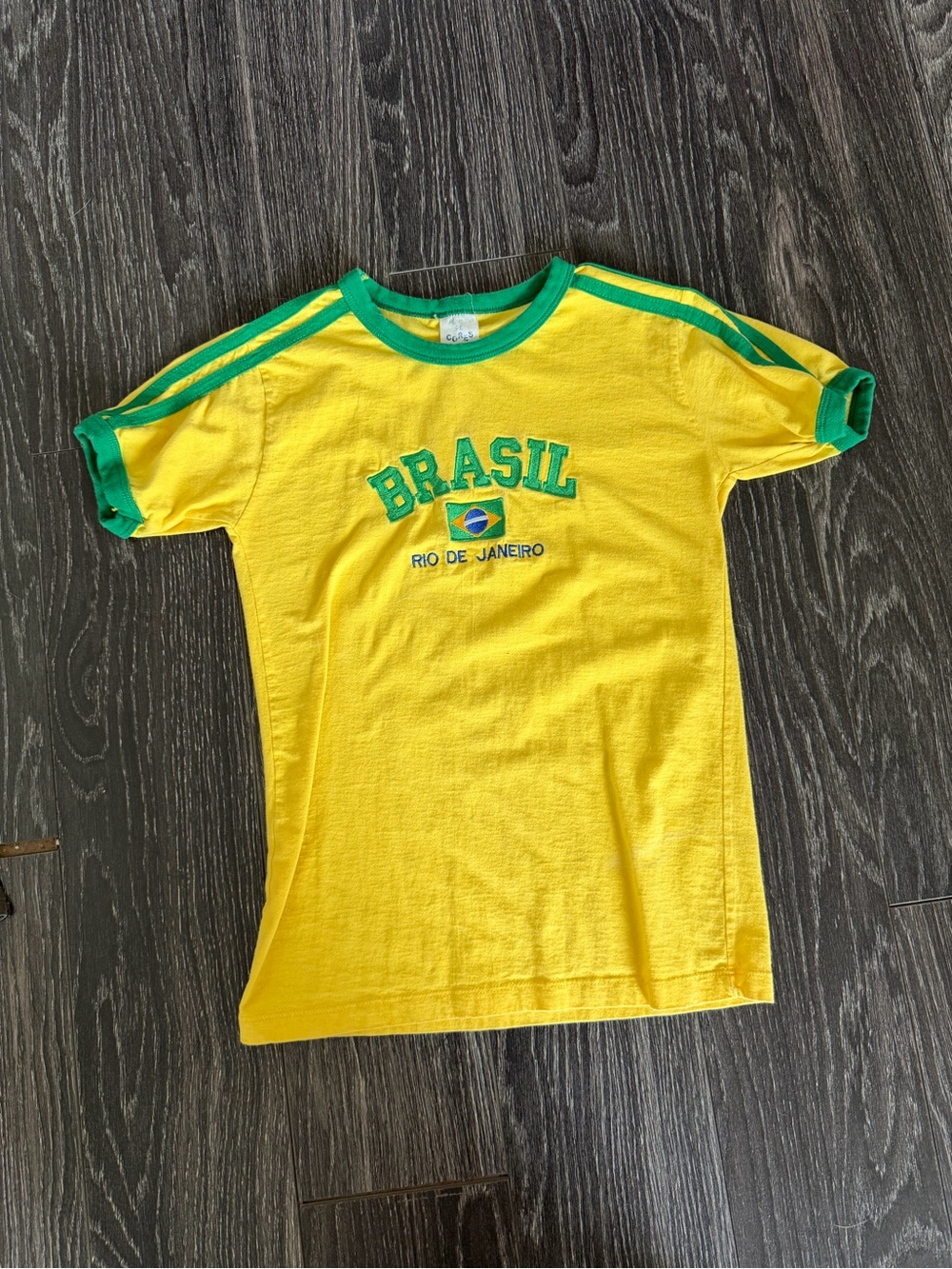 Brasil Yellow & Green Vintage Tee - Rio de Janeiro Graphic
